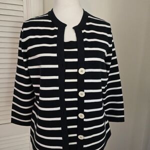 Jones New York Signature Twin Set/cartigan Sz Med/tank Top Sz Small